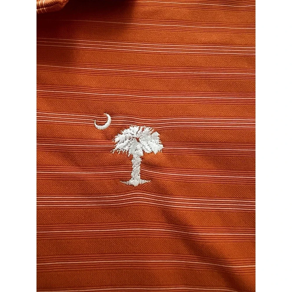 Nike Golf Fit Dry Polo Shirt South Carolina Palmetto Crescent Orange Striped M